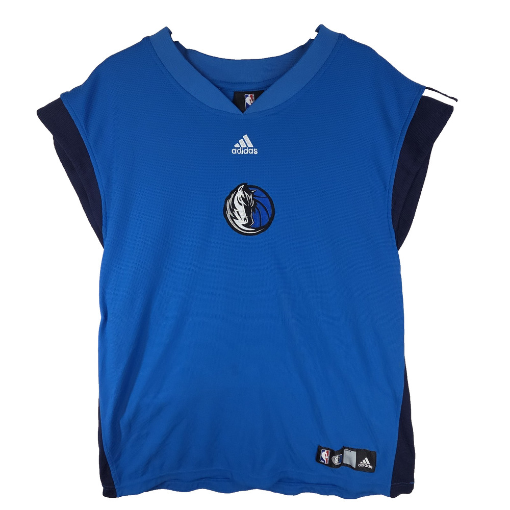NBA Dallas Mavericks Blue Black Sleeveless Jersey Mens Size XL Texas Basketball